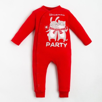 Jumpsuit Baby I "Winter party", height 62-68 cm, red