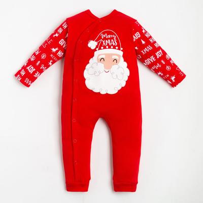 Jumpsuit Baby I "Happy winter 2", height 62-68 cm, red