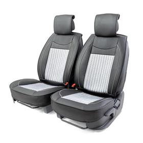 Каркасные накидки на передние сиденья Car Performance, 2 шт, экокожа,черно-серый 5137647