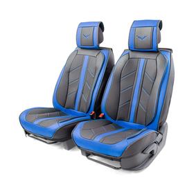 Каркасные 3D накидки Car Performance, 2 шт, экокожа, черный-синий 5137656