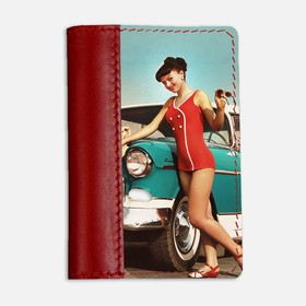 Обложка для автодокументов, цвет красный