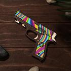 Сувенир деревянный «Резинкострел, радужные линии» + 4 резинки - фото 108053969