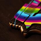 Сувенир деревянный «Резинкострел, радужные линии» + 4 резинки - фото 108053971