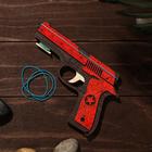 Сувенир деревянный «Резинкострел, красный гранит» + 4 резинки - фото 107958654