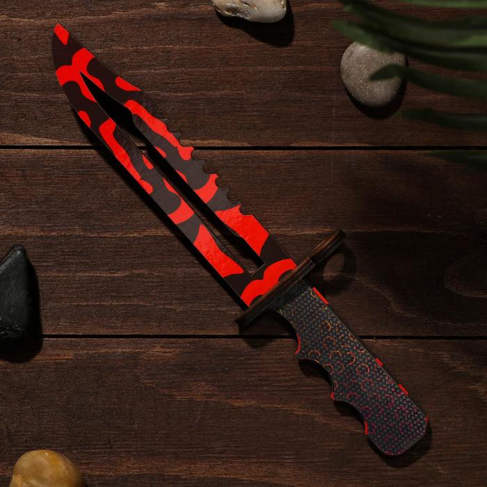 Сувенирное оружие из дерева «Штык нож», красные узоры - фото 127183948