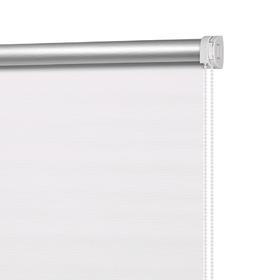 Рулонная штора блэкаут «Штрих белый», 180х175 см, цвет белый