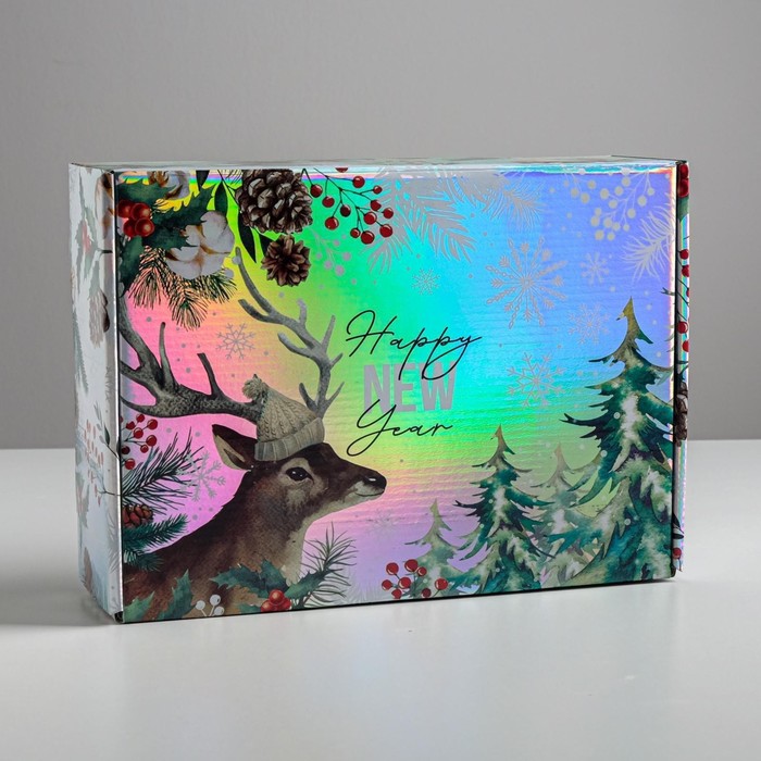 Складная коробка Happy New Year, 30,5 × 22 × 9,5 см