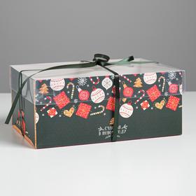 Коробка для капкейка «Счастья в Новом году», 23 × 16 × 10 см
