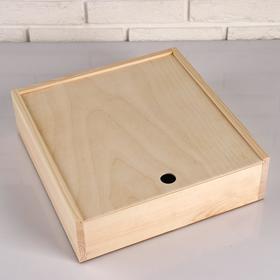 Кашпо деревянное 35×33.5×10 см "Ящик Шкатулка", 5 отделов, выдвижная крышка, МАССИВ