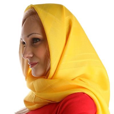 Women's shawl, size 120x120, lemon color
