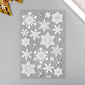 Декоративная наклейка Room Decor "Снежинки серебро" 14х21 см
