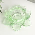 Candle holder glass for 1 candle "Lotus" green 5, 5x12x12 cm