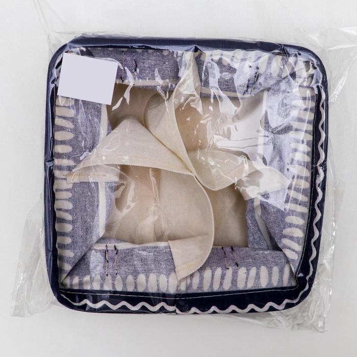 Корзина для хранения с ручками «Тори», 4 ячейки, 20×20×11 см - фото 798727865