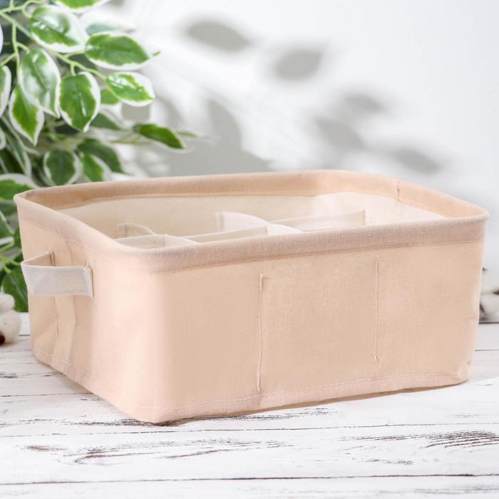 Корзина для хранения с ручками «Лимон», 9 ячеек, 28×28×12 см, цвет жёлтый - фото 798728432