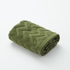 Полотенце махровое LoveLife Zig-Zag 30*60 см, цв. темная трава,100% хл, 360 гр/м2
