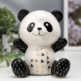 Сувенир керамика ′Весёлая панда′ бело-чёрный с золотом 13х9,6х11 см в Донецке