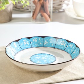 Тарелка керамическая «Вдохновение», d=17,5 см, цвет голубой
