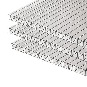 Комплект сотового поликарбоната 6 мм, 2,1 × 6 м, 3 шт., прозрачный, MultiGreen 5351074