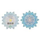 Decoration on the tape "snowflake-2" glitter, 10 x 10 cm Decoration on the tape "snowflake-2" glitter, 10 x 10 cm