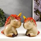 Souvenir ceramic "Sleeping unicorns" set of 2 pieces 14, 5x7, 5x10, 5 cm