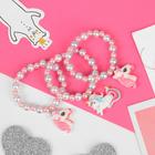 Bracelet children's "Vibracula" unicorns, the color pink and white mother of pearl pendant MIX