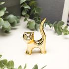 Souvenir ceramics "Cat, tail pipe" gold 8, 4x4, 9x2, 5 cm