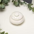 Ceramic box "Clover from hearts" round 4, 5x6, 3x6, 3 cm Ceramic box "Clover from hearts" round 4, 5x6, 3x6, 3 cm