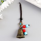 Bell metal "Greek ornament" with colored beads d=2.5 cm 5x2, 7x2, 7 cm
