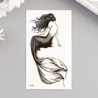 Body tattoo black "mermaid" 10, 5x6 cm
