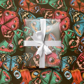 Бумага упаковочная глянцевая "Яркие бабочки" 70 x 100 см