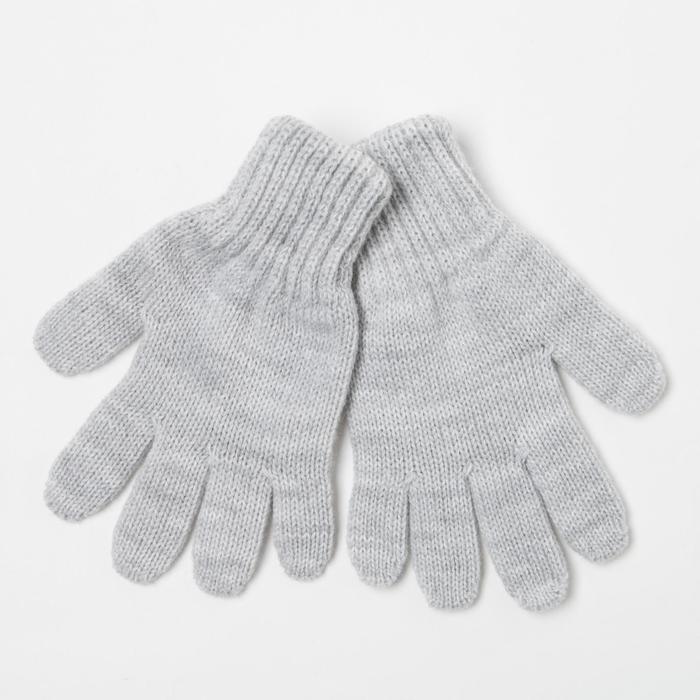 Перчатки для девочки, цвет серый, размер 12 - фото 798758676