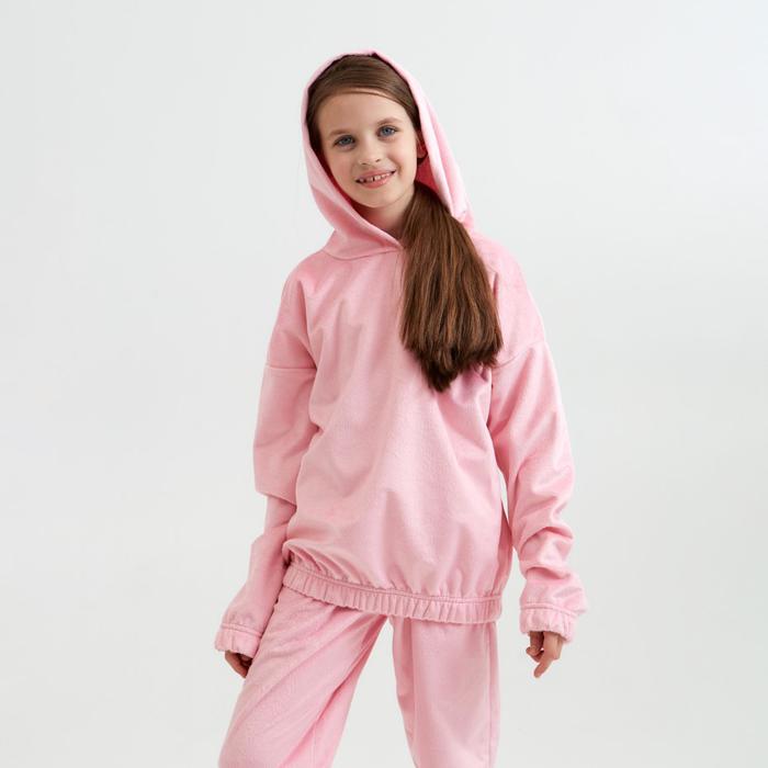 Костюм для девочки (худи, брюки) : Casual Collection KIDS цвет розовый, рост 116 - фото 798762046