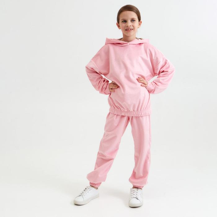 Костюм для девочки (худи, брюки) : Casual Collection KIDS цвет розовый, рост 116 - фото 798762047