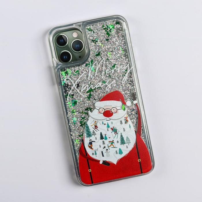 Чехол - шейкер для телефона iPhone 11 pro max «Дед Мороз», 7,8 х 15,8 см