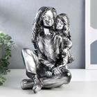 Сувенир полистоун "Мама с дочкой" серебро 25х20х15 см - фото 998508