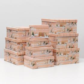 Набор коробок 10 в 1 прямоугольный, 37,5 х 29 х 16 - 19 х 13 х 7,5 см