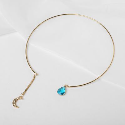 Necklace "Noel" month, color blue and white in gold