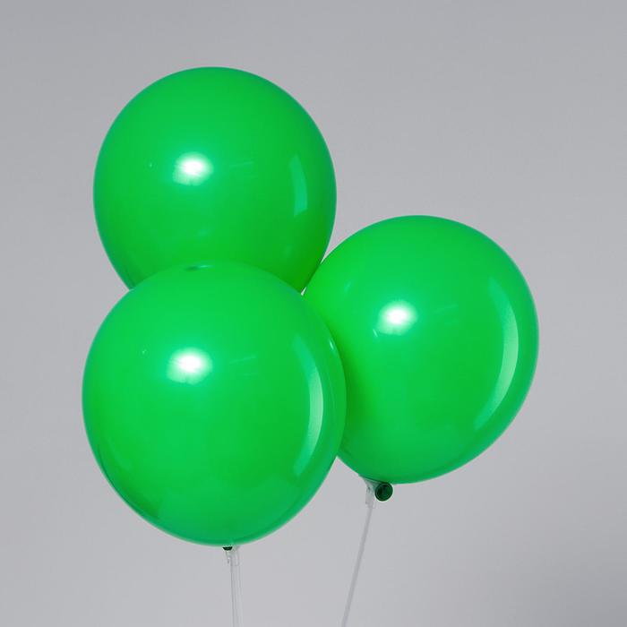Шар латексный 12", пастель, набор 5 шт., цвет зелёный