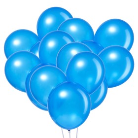 Latex balloon 12", metal, set of 100 PCs, color blue
