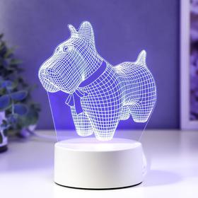 Светильник "Собачка с бантиком" LED RGB от сети