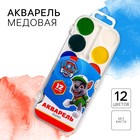 Акварель медовая 12 цветов, Paw Patrol, без кисти 4482695 - фото 94943