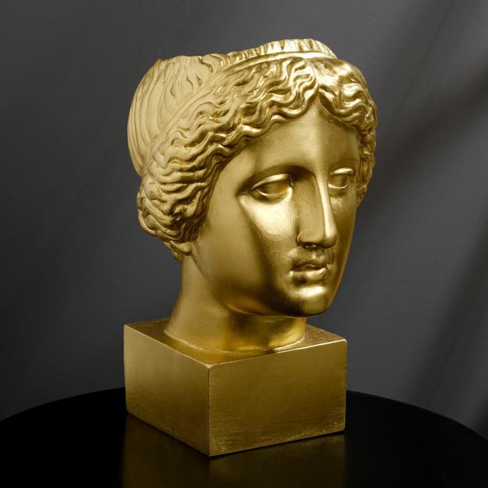 Кашпо гипсовое «Венера», цвет золотой, 30 × 30 см