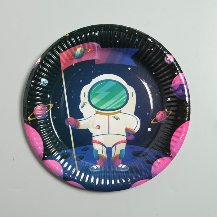 Тарелка бумажная «Космонавт», набор 6 шт.