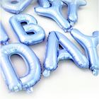 Шары фольгированные 16" Happy Birthday, набор букв, цвет голубой 5363616