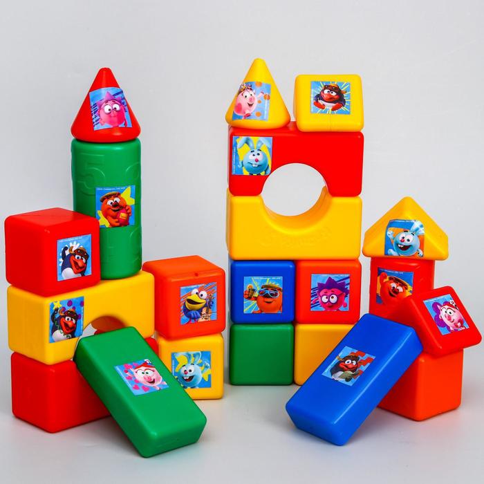 Набор цветных кубиков "Крош и Ёжик", 72 элемента, Смешарики - фото 1654699
