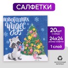 Single-layer paper napkins "New year's miracles", 24x24 cm, set of 20 PCs.