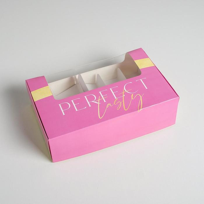 Коробка для эклеров с вкладышами - 5 шт «Perfect tasty», 25,2 х 15 х 7 см - фото 267625864