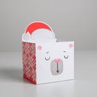 Коробка для мини-букетов «С новым годом», мишка, 12 х 17 х 10 см - фото 978366