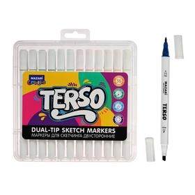 Sketching marker TERSO, 36 colors, round body, pull / wedge nacon, 1.0-3.0mm