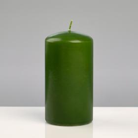 Свеча - цилиндр "Колор", 7×13 см, зелёный